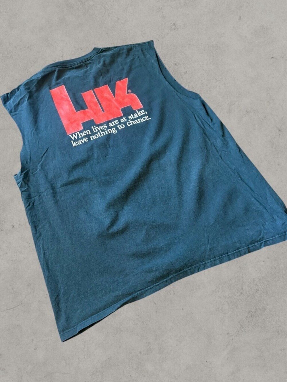 Vtg Heckler & Koch Lives are at Stake Leave Nothing to Chance Gun NRA Shirt 2XL